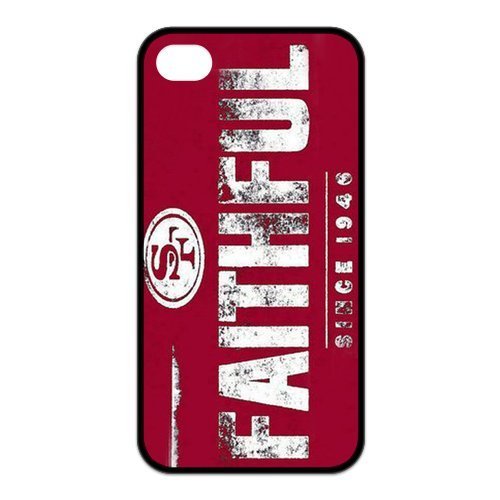 0690197240718 - NFL FOOTBALL TEAM LOGO SAN FRANCISCO 49ERS FAUTHFUL SINCE 1946 COOL UNIQUE DURABLE TPU RUBBER CASE COVER FOR APPLE IPHONE 4 4S CUSTOM DESIGN FASHION DIY