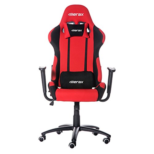 6902081000549 - MERAX® ERGONOMIC OFFICE RACE CAR SEAT RACING CHAIR GAMING CHAIR EXECUTIVE COMPUTER CHAIR, BLACK/RED