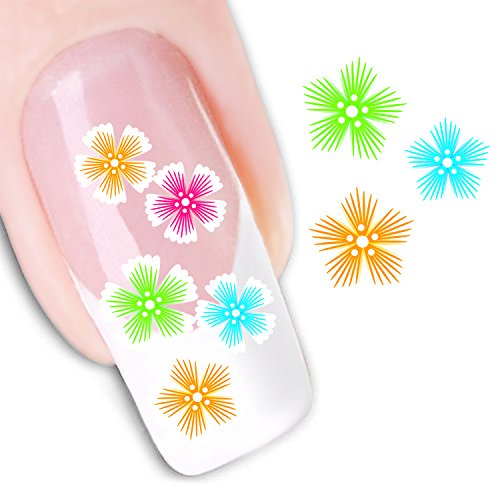 6902083882037 - OTTERY FOUR LITTLE STAR FLOWERS WATER TRANSFER NAIL STICKERS WATER TRANSFERS DECALS BEAUTY NAIL SALON FOR GIRLS