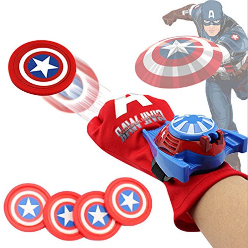 6902955586551 - SUPER HERO LAUNCHERS GLOVES COSPLAY ROLEPLAY KIDS TOYS - CAPTAIN AMERICA LAUNCHER