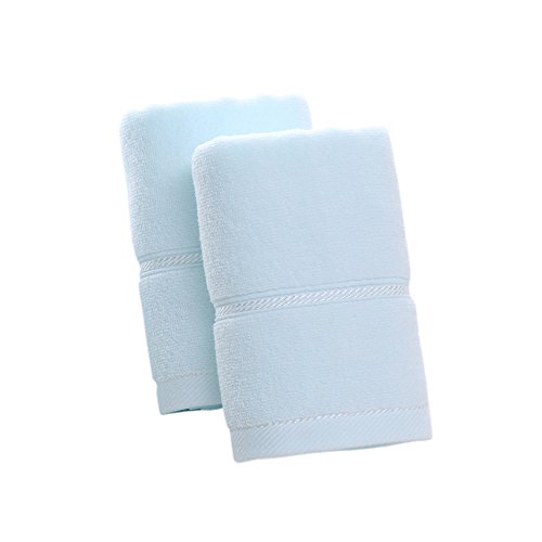 6903283753622 - ZHENXINMEI 2 PACK PREMIUM 100% COTTON TOWEL SETS 14X29 PURE COLOR SOFT WASHCLOTH WATER ABSORPTION HARMLESS DURABLE BATHROOM FACE TOWELS MULTIPURPOSE FACECLOTH FOR SPORTS BEACH POOL TRAVEL (BLUE)