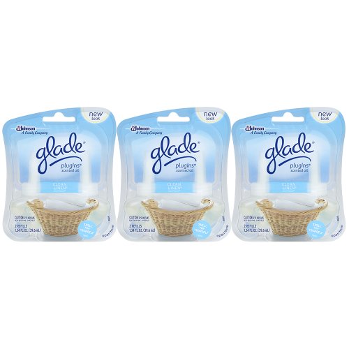 0690346000101 - GLADE PLUGINS SCENTED OIL REFILL CLEAN LINEN 1.34 OZ. (PACK OF 3)