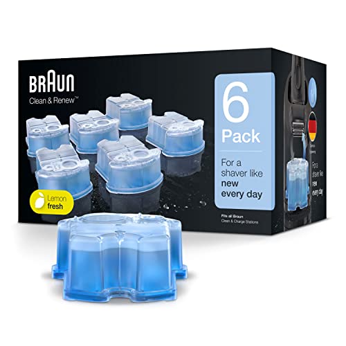 0069055883280 - BRAUN CLEAN & RENEW REFILL CARTRIDGES CCR, REPLACEMENT SHAVER CLEANER SOLUTION FOR CLEAN&CHARGE CLEANING SYSTEM, PACK OF 6