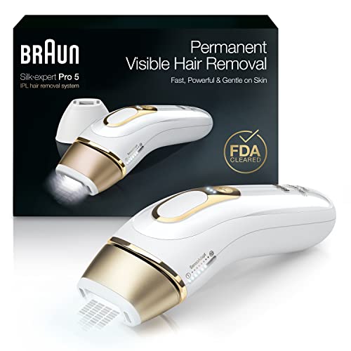 0069055890523 - BRAUN IPL HAIR REMOVAL FOR WOMEN AND MEN, SILK EXPERT PRO 5 PL5157 FDA CLEARED, FOR BODY & FACE, AT-HOME PERMANENT HAIR REDUCTION, ALTERNATIVE FOR LASER, WITH VENUS RAZOR, POUCH, AND PRECISION HEAD