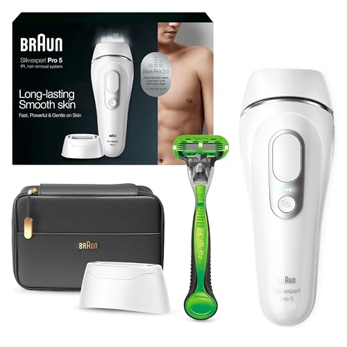 0069055890653 - BRAUN IPL LONG-LASTING HAIR REMOVAL, SILK·EXPERT PRO 5 PL5145 LATEST GENERATION IPL FOR WOMEN AND MEN, AT-HOME HAIR REMOVAL SYSTEM, LONG-LASTING VISIBLE HAIR REMOVAL MACHINE, W/SOFT POUCH & WIDE HEAD