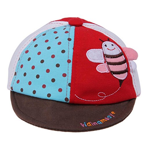 6907078085684 - ALVA CHILDREN HAT DOTS SMALL BEES CLASSICS RED CHILDREN'S NET CAP (MZZ10)