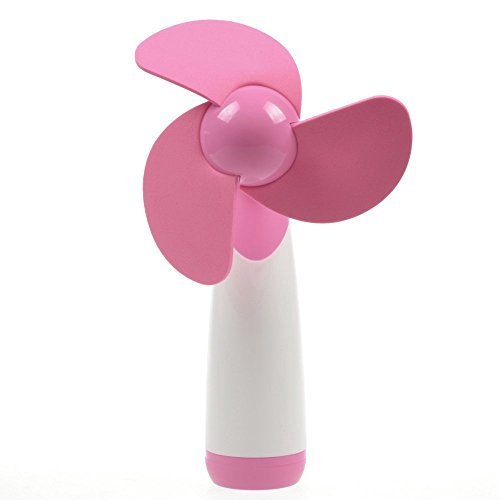 6907499116417 - PERSONAL HAND-HELD PORTABLE BATTERY OPERATED MINI AIR FAN FOR HOME AND TRAVEL (PINK)