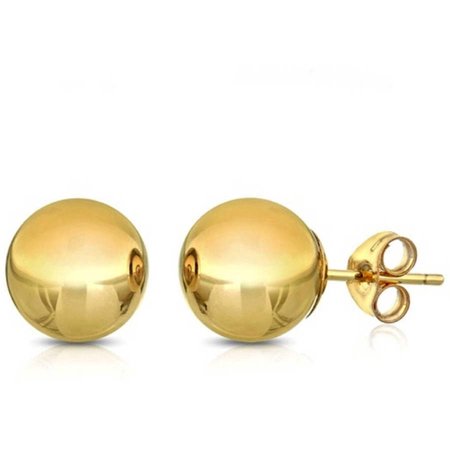 0690951768557 - 14K SOLID GOLD CLASSIC BALL STUD EARRINGS (4 - 8MM)