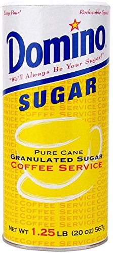 0691054708235 - DOMINO PURE CANE GRANULATED SUGAR. 20-OUNCE EASY POUR RECLOSABLE TOP CANISTER (PACK OF 1)