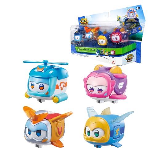 6911400429824 - SUPER WINGS SUPER PETS 4-PACK COLLECTION SUPER PETS JEROME, GOLDEN BOY, SHINE, ELLIE, VEHICLE ACTION FIGURE, WITH LIGHT EFFECT AND CHANGE EMOTION EXPRESSIONS, GIFTS FOR KIDS AGED 3 AND UP