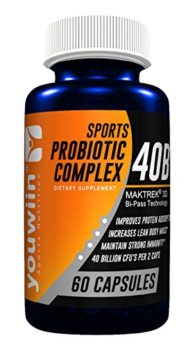 0691852736195 - #1 RATED SPORTS PROBIOTIC COMPLEX 40 BILLION CFU | POTENT DIETARY SUPPLEMENT W/ BEST STRAINS | FOR WEIGHT LOSS, IMPROVED DIGESTIVE & IMMUNE SYSTEM | MAX PROTEIN ABSORPTION BY YOUWIIN SPORTS NUTRITION