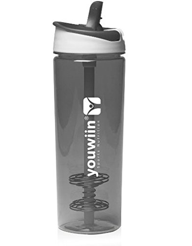 0691852736225 - 29OZ SPORTS SHAKER PLASTIC BOTTLE WITH STRAW | BPA FREE | FOOD GRADE TRITAN MATERIAL | STAINLESS STEEL BLENDER | LARGE CAPACITY WITH FREE EXCLUSIVE E-BOOK BY YOUWIIN SPORTS NUTRITION USA