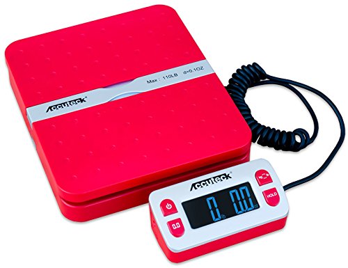 0692015073034 - ACCUTECK SHIPPRO W-8580 110LBS X 0.1 OZ RED DIGITAL SHIPPING POSTAL SCALE, LIMITED EDITION