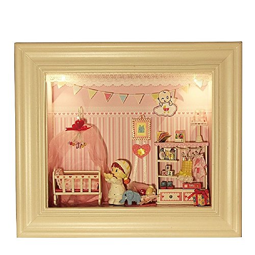 6920290225539 - DIY WOODEN MINIATURE DOLL HOUSE FURNITURE TOY MINIATURE PUZZLE MODEL HANDMADE DOLLHOUSE CREATIVE BIRTHDAY GIFT-THE FRAME - DREAM BABY ROOM