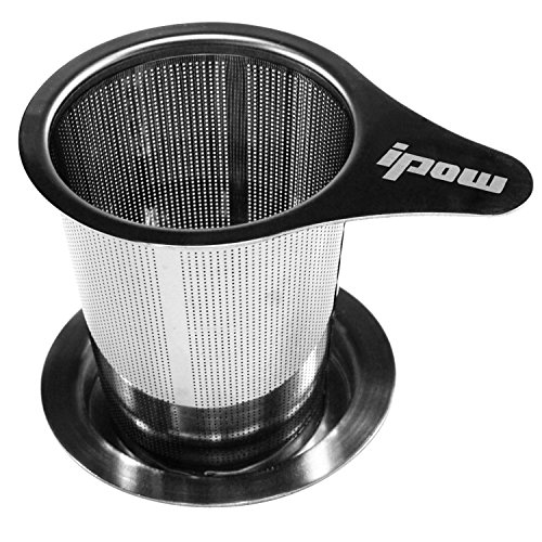 0692129454477 - IPOW BREW-IN-MUG TEAPOT EXTRA FINE MESH TEA STRAINER INFUSER STEEPER WITH LID AND HANDLE FOR LOOSE LEAF GRAIN TEA CUPS, MUGS, AND POTS