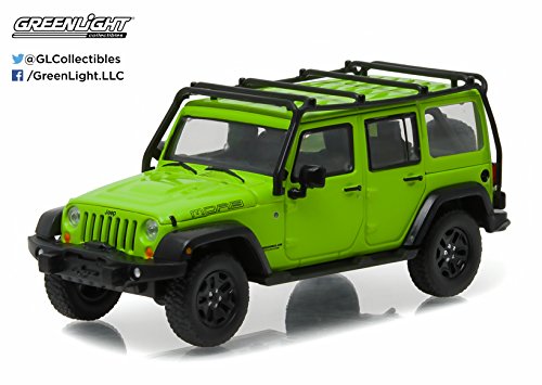 0069217219445 - GREENLIGHT 2013 JEEP WRANGLER UNLIMITED MOAB EDITION GECKO GREEN WITH ROOF RACK (1:43 SCALE) VEHICLE
