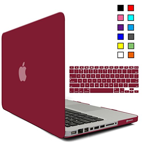 0692193647898 - IBENZER - 2 IN 1 SOFT-SKIN SMOOTH FINISH SOFT-TOUCH PLASTIC HARD CASE COVER & KEYBOARD COVER FOR MACBOOK PRO 13'' WITH CD-ROOM (MODEL: A1278), WINE MMP13WR+1