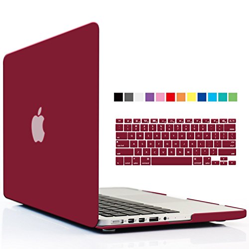 0692193647911 - IBENZER - 2 IN 1 SOFT-SKIN SMOOTH FINISH SOFT-TOUCH PLASTIC HARD CASE COVER & KEYBOARD COVER FOR MACBOOK PRO 13.3'' WITH RETINA DISPLAY NO CD-ROOM (MODEL: A1502/A1425), WINE MMP13R-WR+1