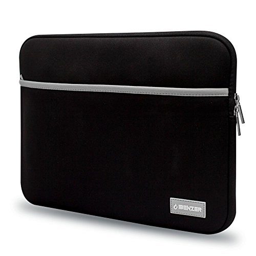 0692193648758 - IBENZER NEOPRENE SLEEVE BAG WITH ACCESSORY POCKET FOR 13-INCH LAPTOPS (BLACK)