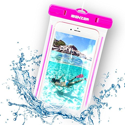 0692193649779 - IBENZER PREMIUM UNIVERSAL WATERPROOF CASE BAG FOR IPHONE 6, 6S SAMSUNG GALAXY, SONY XPERIA, HTC, GOOGLE NEXUS 5.5 INCH SCREEN PHONE REFLECTIVE STRIP ROSE PINK US-WPB01-RS