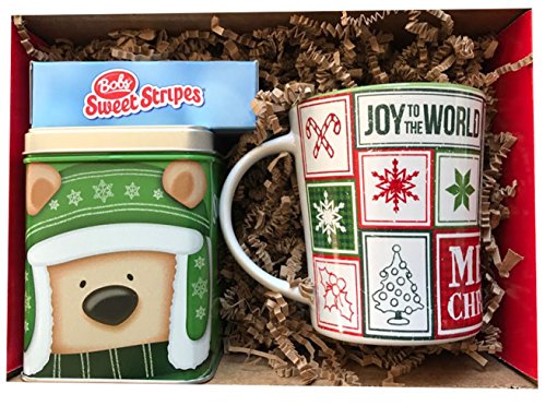 0692193742364 - PEANUTS, SNOOPY HOLIDAY JOY TO THE WORLD MUG, SWISS MISS CARAMEL FLAVOR HOT COCOA IN CUTE COLLECTIBLE HOLIDAY TIN BOX, A BOX OF SOFT MINT PEPPERMINT STICKS GIFT SET