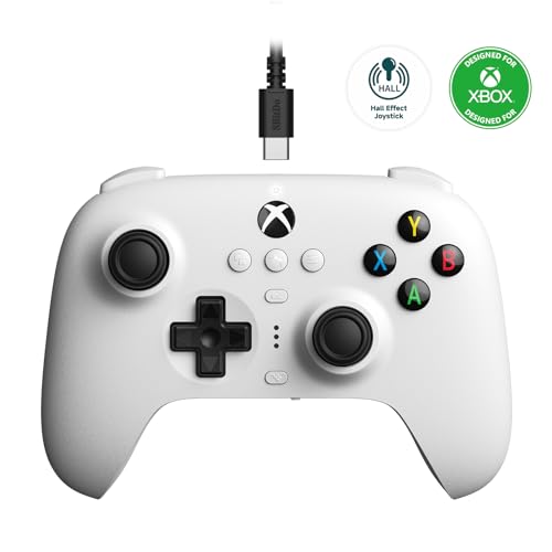 6922621505129 - 8BITDO ULTIMATE WIRED CONTROLLER FOR XBOX, HALL EFFECT JOYSTICK UPDATE, COMPATIBLE WITH XBOX SERIES X|S, XBOX ONE, WINDOWS 10 & WINDOWS 11 - OFFICIALLY LICENSED (WHITE)