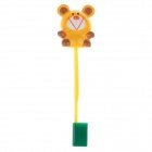 6923397587364 - PLASTIC + NYLON FIBER TOOTHBRUSH W/ LOVELY BEAR STYLE SUCTION CUP CHASSIS - WHITE + YELLOW