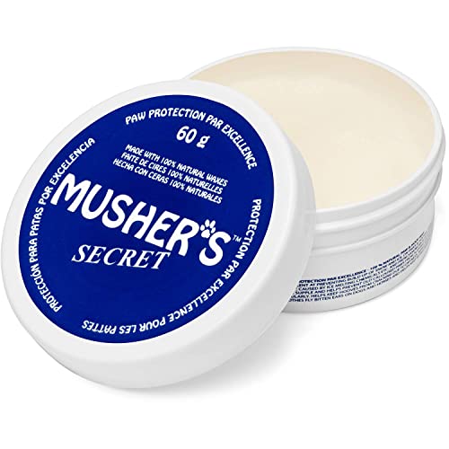 6925051703899 - MUSHERS SECRET DOG PAW WAX (2.1 OZ): ALL SEASON PET PAW PROTECTION AGAINST HEAT, HOT PAVEMENT, SAND, DIRT, SNOW - GREAT FOR DOGS ON TRAILS AND WALKS!