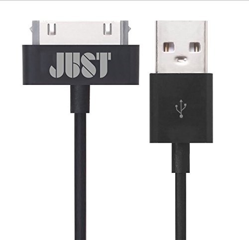 6926089312985 - JUST CLASSIC 30-PIN CHARGING CABLE PREMIUM 3.4 FT 30 PIN TO USB CABLE HIGH SPEED USB 2.0 SYNC AND CHARGE CABLES FOR IPHONE 3 TO 4S, IPAD 1 2, IPOD 1TH TO 4TH GENERATION, IPOD IOS 8 COMPATIBLE BLACK