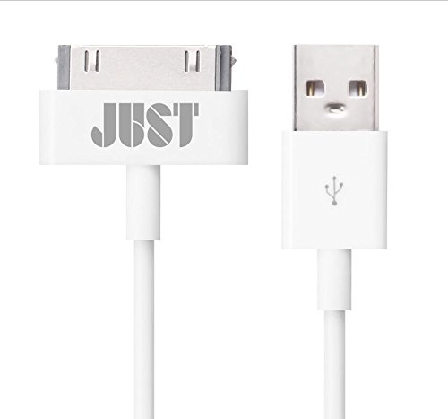 6926089312992 - JUST CLASSIC 30-PIN CHARGING CABLE PREMIUM 3.4 FT 30 PIN TO USB CABLE HIGH SPEED USB 2.0 SYNC AND CHARGE CABLES FOR IPHONE 3 TO 4S, IPAD 1 2, IPOD 1TH TO 4TH GENERATION, IPOD IOS 8 COMPATIBLE WHITE