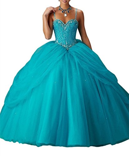 6926134301018 - ZHIBAN WOMEN'S SWEET 16 SPAGHETTI STRAPS PROM QUINCEANERA DRESSES 10 US BLUE