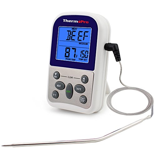 6927082801209 - THERMOPRO TP-10 DIGITAL SINGLE PROBE ROAST ALERT COOKING THERMOMETER WITH TIMER FOR OVEN , BBQ, SMOKER, GRILL, MEAT