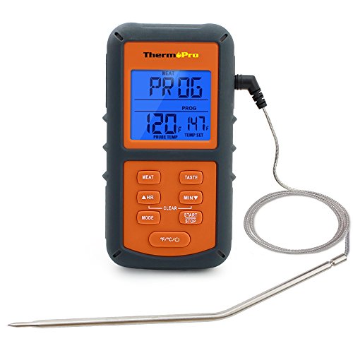 6927082801308 - THERMOPRO TP-06 DIGITAL KITCHEN FOOD THERMOMETER WITH TIMER / TEMPERATURE ALARM, ORANGE & GREY