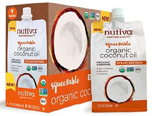 0692752109942 - NUTIVA ORGANIC, NEUTRAL TASTING, STEAM REFINED COCONUT OIL, SQUEEZABLE 12 FL OZ (PACK OF 4)