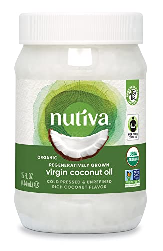 0692752113857 - NUTIVA REGENERATIVELY GROWN COCONUT OIL, 15 OZ, USDA ORGANIC, NON GMO, FAIR TRADE, WHOLE 30 APPROVED, VEGAN, KETO, FRESH FLAVOR AND AROMA FOR COOKING & HEALTHY SKIN AND HAIR