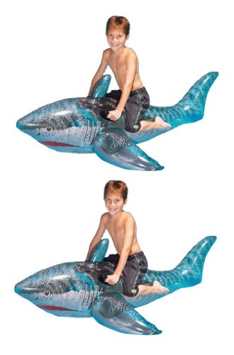 0692834759348 - SWIMLINE SWIMMING POOL RIDE-ON SHARK FLOAT INFLATABLE TOY LOUNGE 72-INCH, 2-PACK | 9045
