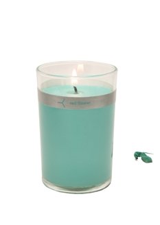 0692875001192 - RED FLOWER OCEAN PETAL TOPPED CANDLE-6 OZ.