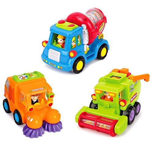 6928896206532 - PUSH AND GO FRICTION POWERED CAR TOYS FOR TODDLERS,STREET SWEEPER TRUCK,CEMENT MIXER TRUCK,HARVESTER TOY TRUCK SET OF 3 (CARS HAVE AUTOMATIC FUNCTIONS)