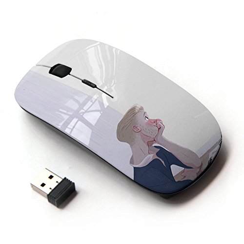 6929532609472 - BEANTECH OPTICAL 2.4G WIRELESS MOUSE ( THOUGHTFUL BOY PAINTING ART LETTER LOVE INK )