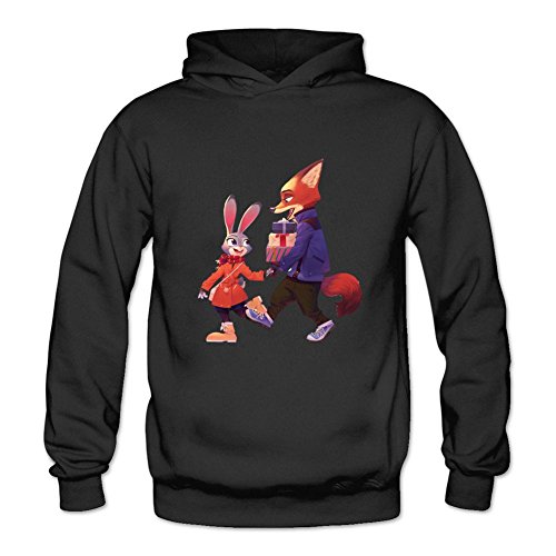 6929868454517 - SANNY WOMEN'S ZOOTOPIA JUDY AND NICK PULLOVER HOODIE SIZE L BLACK