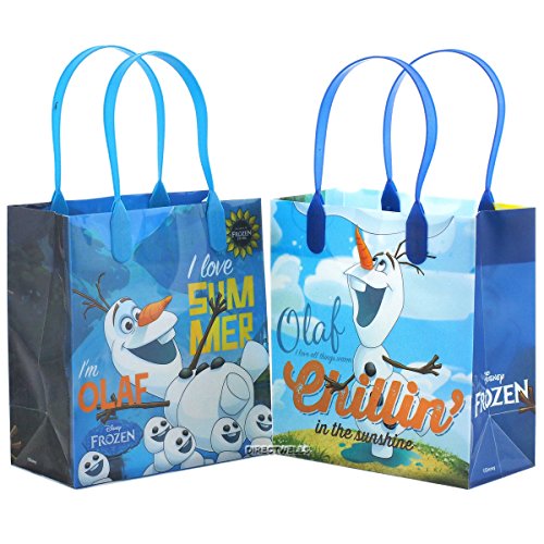 6931190811234 - DISNEY FROZEN OLAF  I LOVE SUMMER  PREMIUM QUALITY PARTY FAVOR REUSABLE GOODIE SMALL GIFT BAGS 12 (12 BAGS)