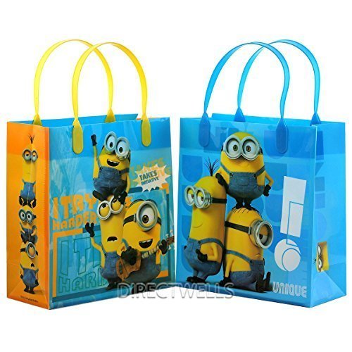 6931190811852 - DESPICABLE ME MINIONS I TRY HARDER PREMIUM QUALITY PARTY FAVOR GOODIE MEDIUM 8 GIFT BAGS 12