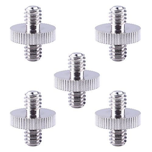 6932083812000 - LONGRUNER 1/4 MALE TO 1/4 MALE SCREWS SILVER THREADED METAL SCREW ADAPTER FOR DSLR CAMERA/TRIPOD/MONOPOD/BALLHEAD/SHOULDER RIG/LIGHT STAND/CAMERA CAGE 5PCS + 1 PREMIER CLEANING CLOTH