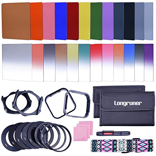 6932083812055 - LONGRUNER COMPLETE 24 PIECES SQUARE FILTER SETS FILTERS KIT COMPATIBLE WITH COKIN P SERIES BUNDLE WITH FILTER HOLDER ADAPTOR RING LENS HOOD CLEANER STRAP FOR DSLR CAMERAS(44 ITEMS)