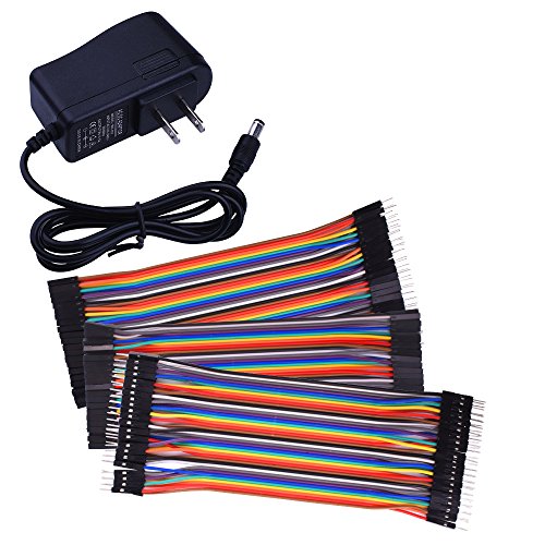 6932083812109 - FOR ARDUINO STARTER KIT LONGRUNER POWER SUPPLY WALL ADAPTER 9V AC TO DC 1A + 120PCS MULTICOLORED JUMPER WIRES RIBBON CABLE 40PIN MALE TO FEMALE 40PIN MALE TO MALE 40PIN FEMALE TO FEMALE LK72