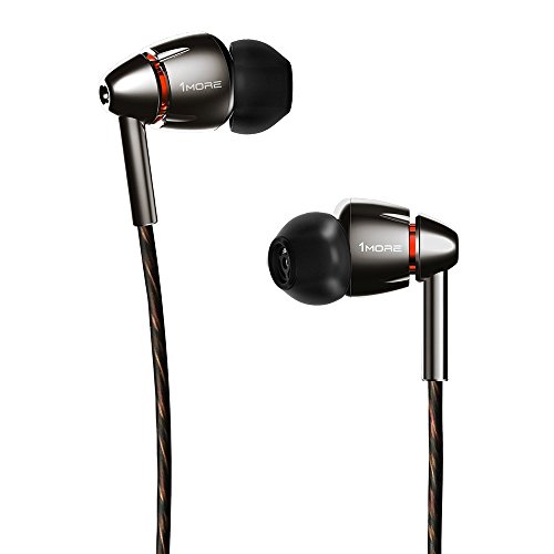 6933037250992 - 1MORE QUAD DRIVER IN-EAR HEADPHONES (EARPHONES/EARBUDS) WITH APPLE IOS AND ANDROID COMPATIBLE MICROPHONE AND REMOTE (TITANIUM)