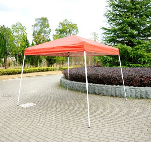6933315508395 - POLAR AURORA 8' X 8' 5 COLOR OUTDOOR SLANT LEG EASY POP UP POPUP CANOPY PARTY SUN SHADE TENT (RUST RED)