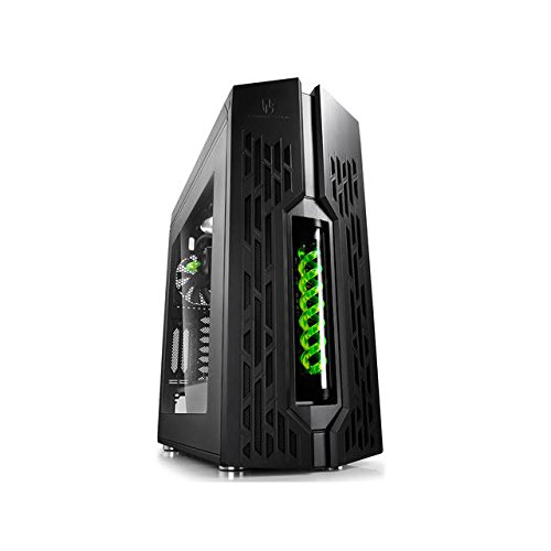 6933412712961 - DEEPCOOL GENOME PC CASE WITH SIDE WINDOW 360MM RADIATOR LIQUID COOLING SYSTEM PRE-INSTALLED CONTROLLABLE BREATHING LED LIGHTS ON PUMP 2 ¡ÁUSB 3.0 (BLACK CASE + GREEN HELIX)