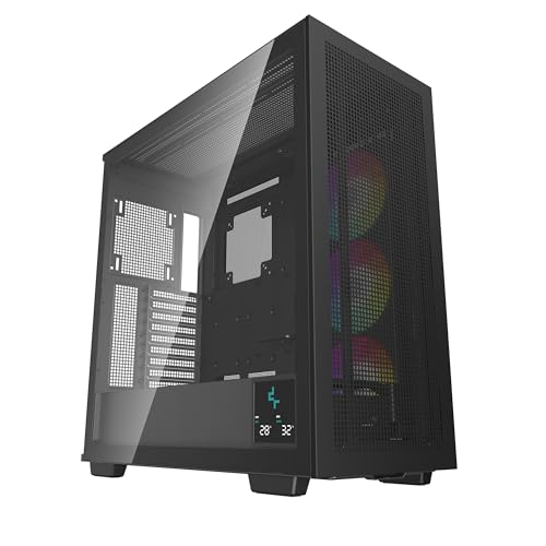 6933412774532 - DEEPCOOL MORPHEUS ATX+ MODULAR AIRFLOW CASE, SINGLE AND DUAL CHAMBER CONFIGURATIONS, TRINITY 140MM ARGB FANS, VERTICAL MOUNT AND GEN 4 RISER CABLE, MAGNETIC MESH FILTERS, TYPE-C, 4X USB 3.0, BLACK