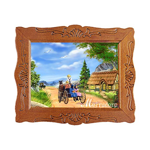 6935452205595 - 1:12 FINE SCALE MINIATURE PRINT OF CARRIAGE&PEOPLE WITH WOOD FRAMED FOR HOME DÉCOR